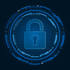 Cyber security technology concept , Shield With Keyhole icon , personal data , vector illustration.