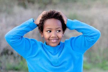 Poster - Surprised child with his hands on the head