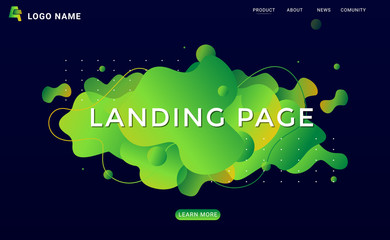 Poster - ABSTRACT FLUID GREEN GRADATION LANDING PAGE TEMPLATE