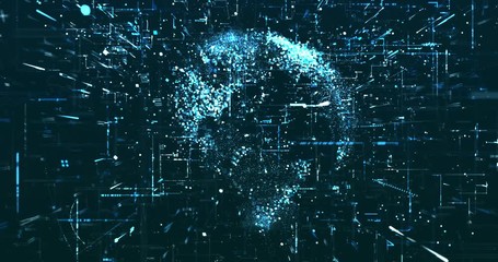Wall Mural - abstract digital network data background, 3d rendering