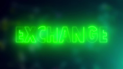 Poster - Text Exchange of letters with a neon effect, 3d rendering background, computer generated