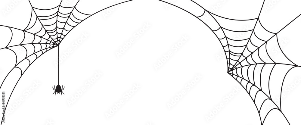 Halloween spider web and spiders isolated on white background Stock ...