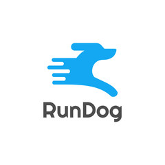 simple fun running dog logo / run dog / pet run