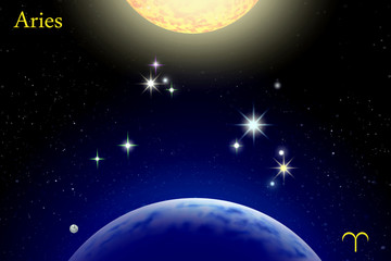 Wall Mural - Zodiac constellation Aries