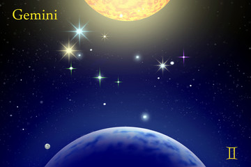 Wall Mural - Zodiac constellation Gemini ( Twins )