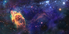 Space Cosmic Background Of Supernova Nebula And Stars