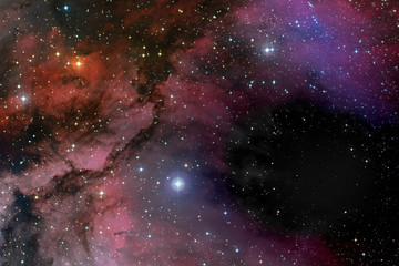 Wall Mural - stars, dust and gas nebula in a far galaxy space background. stellar nursery