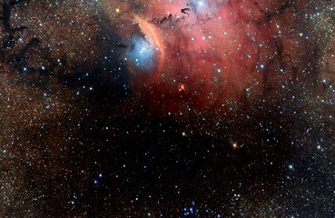 Wall Mural - stars, dust and gas nebula in a far galaxy space background. stellar nursery