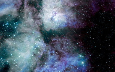 Wall Mural - stars, dust and gas nebula in a far galaxy space background. stellar nursery
