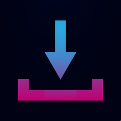 Poster - Arrow, download nolan icon. Simple glyph, flat vector of arrows icons for ui and ux, website or mobile application
