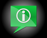 Fototapeta  - nuvola verde con icona informazioni riflette luce