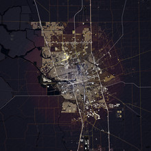 Map Stockton City. California. USA