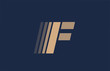 © dragomirescu - alphabet F blue letter brown logo icon for company and business design