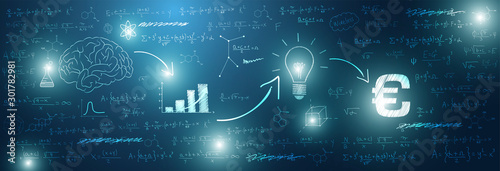 Fotomural sfondo, grafica, lavagna, investimento, matematica, calcolare