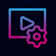 Poster - Video edit nolan icon. Simple thin line, outline vector of Mix icons for ui and ux, website or mobile application