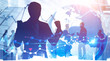 © ImageFlow - Successful man and global team in city, chart