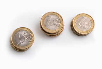 Wall Mural - Euro coins, the official currency of 19 of the 28 member states of the EU