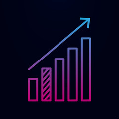 Poster - Statistics up arrow nolan icon. Simple thin line, outline vector of online and web icons for ui and ux, website or mobile application