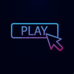 Fototapete - cursor play nolan icon. simple thin line, outline vector of online and web icons for ui and ux, webs
