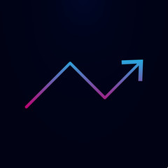 Poster - Statistics up arrow nolan icon. Simple thin line, outline vector of online and web icons for ui and ux, website or mobile application