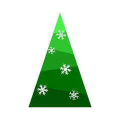 Poster - Christmas tree. Beautiful cartoon colorful illustration on white backdrop. Vector design of cartoon christmas tree. Cute vector illustration. Winter season design element. Winter holiday decoration.
