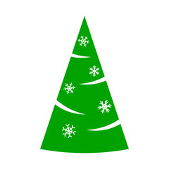 Poster - Christmas tree. Beautiful cartoon colorful illustration on white backdrop. Vector design of cartoon christmas tree. Cute vector illustration. Winter season design element. Winter holiday decoration.