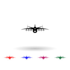Poster - Cargo airplane silhouette multi color icon. Simple glyph, flat vector of air transport icons for ui and ux, website or mobile application