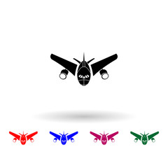 Poster - Cargo airplane silhouette multi color icon. Simple glyph, flat vector of air transport icons for ui and ux, website or mobile application