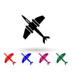 Poster - Aircraft silhouettes multi color icon. Simple glyph, flat vector of air transport icons for ui and ux, website or mobile application