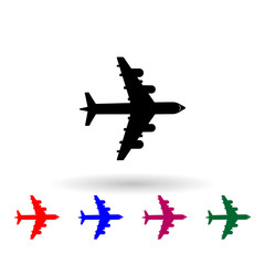 Poster - Aircraft silhouettes multi color icon. Simple glyph, flat vector of air transport icons for ui and ux, website or mobile application