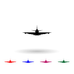 Poster - Aircraft silhouettes multi color icon. Simple glyph, flat vector of air transport icons for ui and ux, website or mobile application