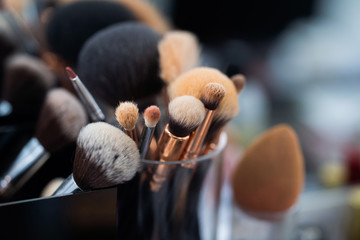 blush brush in beauty salon