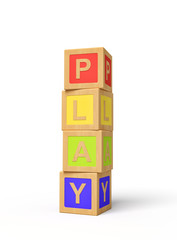 Fototapete - 3d rendering of alphabet toy blocks.
