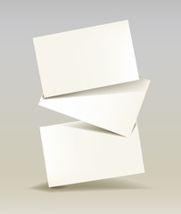 Poster - Abstract card business card mockups on white background.