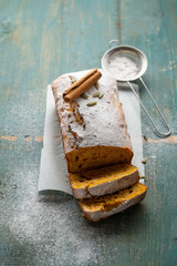 Canvas Print - Spice pumpkin sweet bread on wood