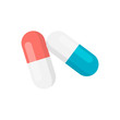 Pills flat icon isolated on white background. Vector illustration.