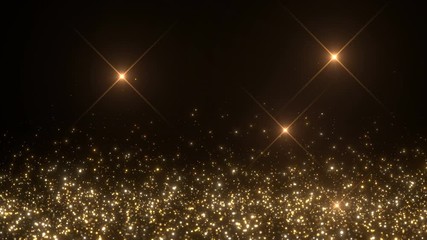 Wall Mural - gold dust particles flashing lights