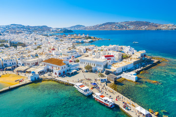 Wall Mural - Panoramic view of Mykonos town, Cyclades islands, Greece