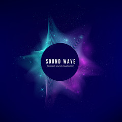 Poster - Splash of digital audio data. Sound Waves visualization. Electronic music equalizer. Vector