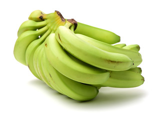 Fresh ripe bananas on white background 