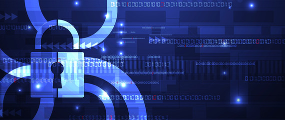 Cybersecurity and information or network protection. Future technology web services for business and internet project