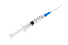 Syringe On White Background, Isolated