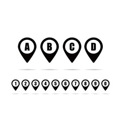 Poster - map pointer location with numbers and alphabet