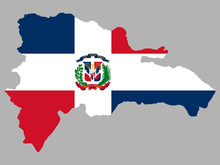 Dominican Republic Map Flag Vector