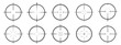 Set of vector Aim icons isolated.