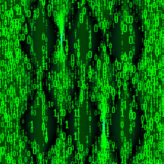 Wall Mural - Background in a matrix style. Falling random numbers