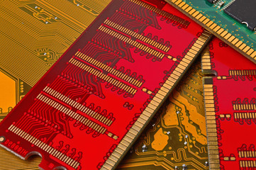 multi-colored strips of random access memory