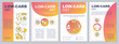 Low carb diet gradient brochure template. Keto food. Flyer, booklet, leaflet print, cover design with linear illustrations. Vector page layouts for magazines, annual reports, advertising posters