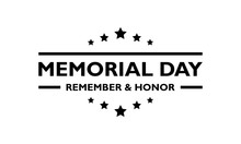 USA Memorial Day Logo Black On A Transparent Background. Stock Vector. EPS10