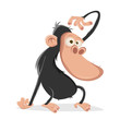 funny cartoon ape vector illustration